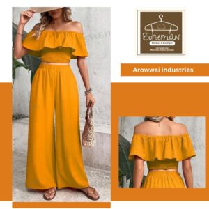 Precioso juego de pantalones Amarillo