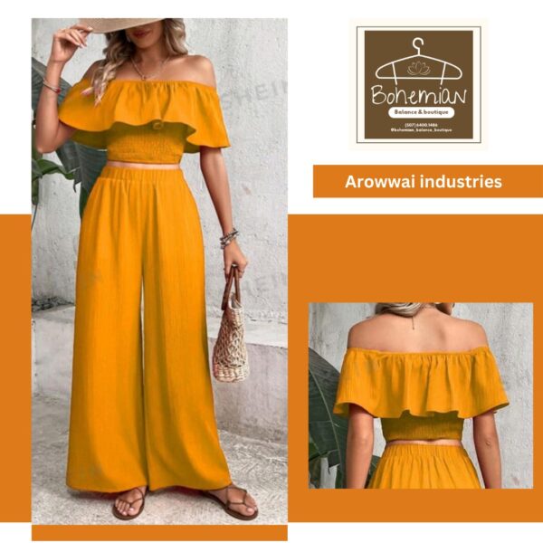 Precioso juego de pantalones Amarillo